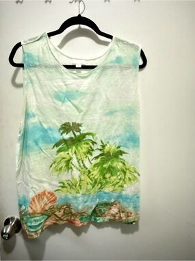 J. Jill Light Mint Linen Blend Tee